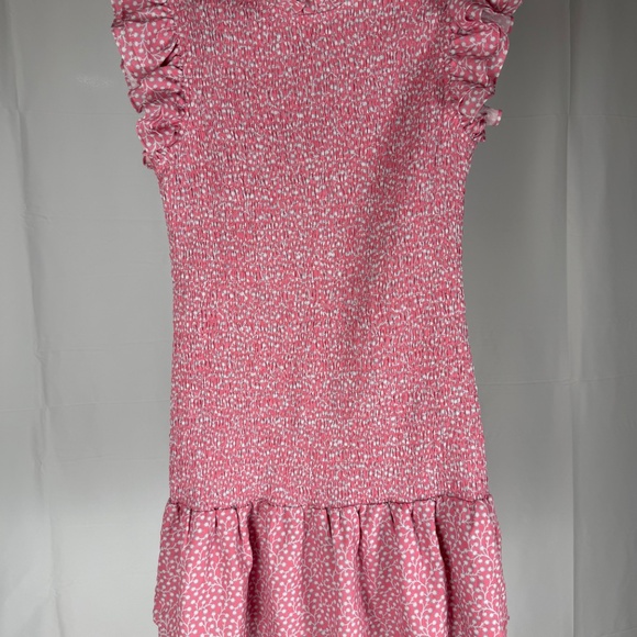 French Connection Elao Verona Crepe Smocked Dress Pink Sz M Pink Party Cocktail - Picture 2 of 13